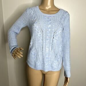 SO Blue Perfect Pullover Knit Crewneck Sweater
